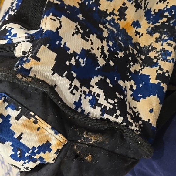 Boombah Superpack Bat Pack Backpack Blue and Black Camouflage Baseball Backpack - Picture 13 of 16